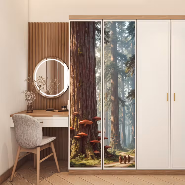 Door sticker - Forest - Trees - Nature - Bos - Bomen - Natuur deurposter klein