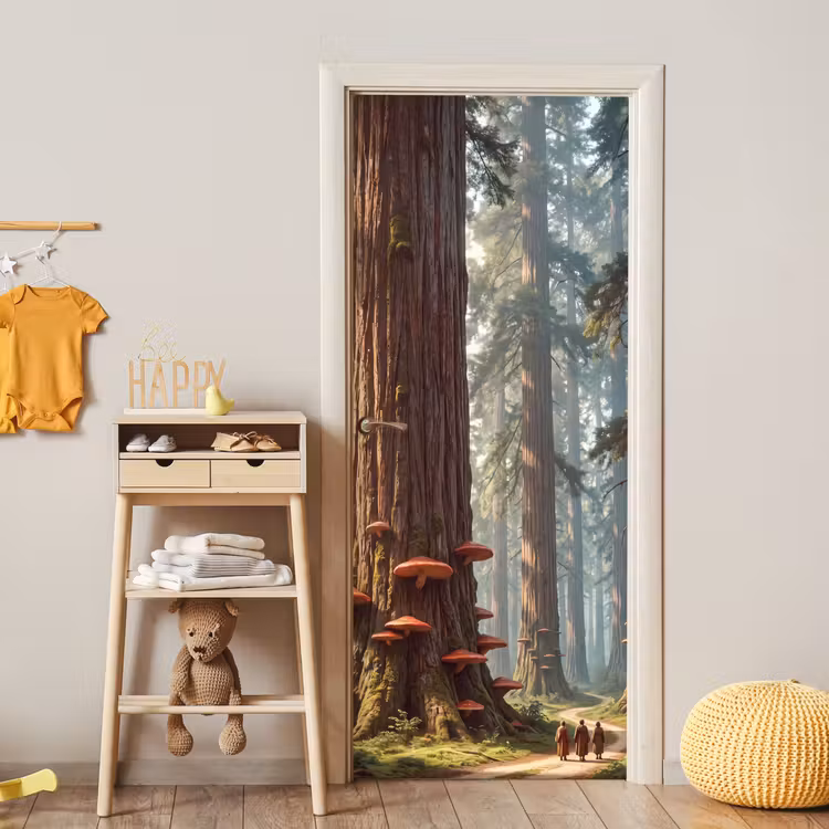 Door sticker - Forest - Trees - Nature - Bos - Bomen - Natuur deurposter klein