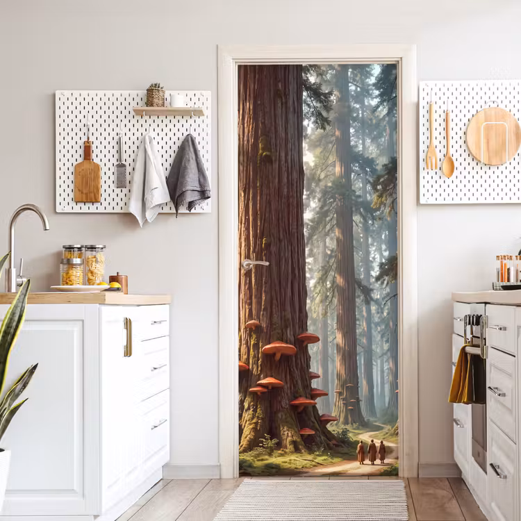Door sticker - Forest - Trees - Nature - Bos - Bomen - Natuur deurposter klein
