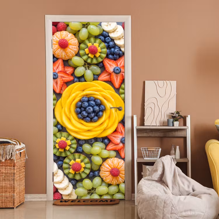 Fruit - Arrangement - Gezond - Kleurrijk - Eten deurposter klein -sfeer1