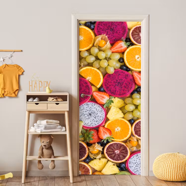 Fruit - Assortiment - Kleurrijk - Gezondheid deurposter klein -sfeer4