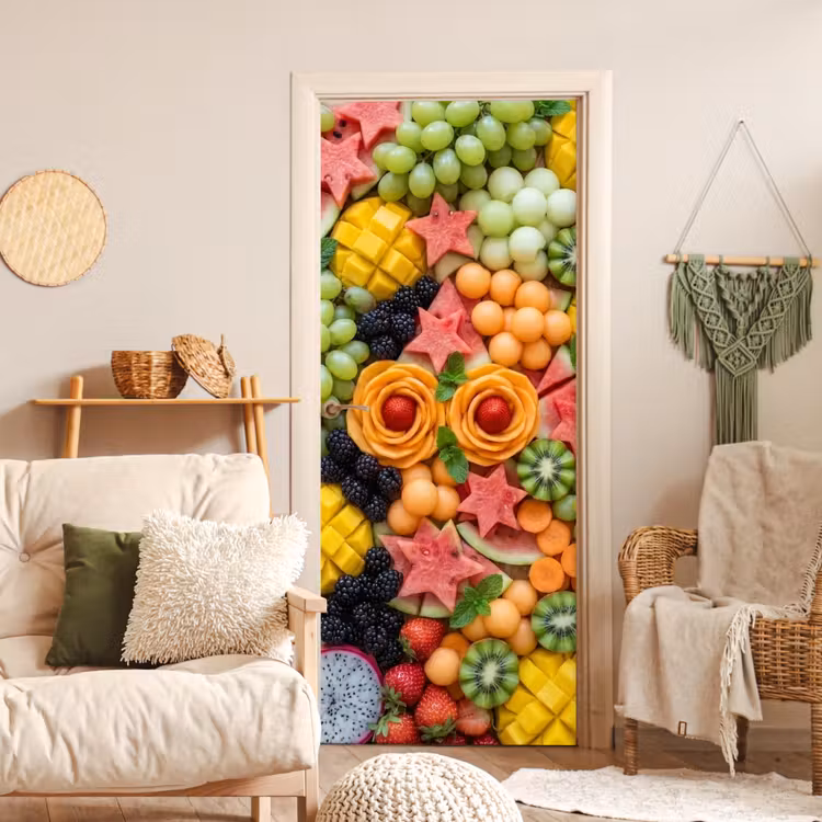 Fruit - Variatie - Kleurrijk - Vers - Eten deurposter klein -sfeer2