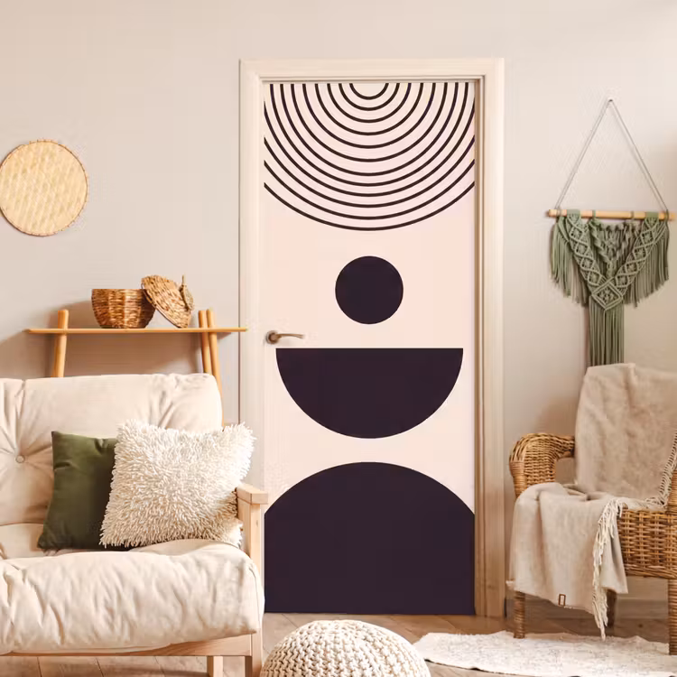 Door sticker - Geometric Balance - Art - Geometrische balans - Kunst deurposter klein