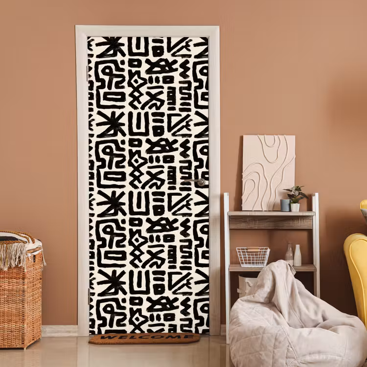 Geometrisch - Figuren - Zwart deurposter klein 289 -sfeer1