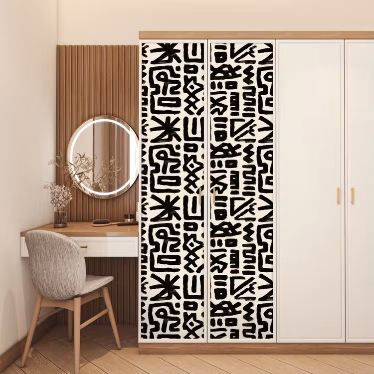 Geometrisch - Figuren - Zwart deurposter klein 289 -sfeer3