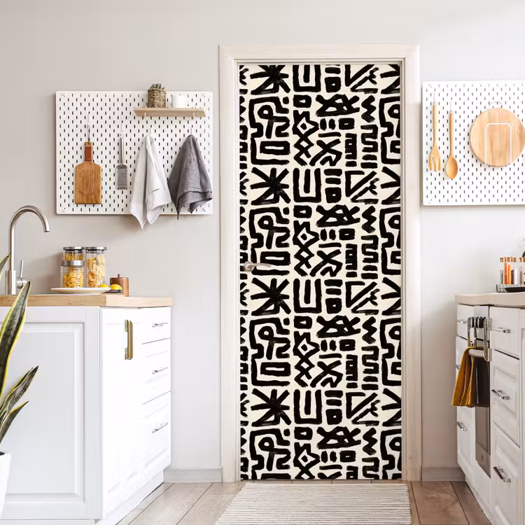 Geometrisch - Figuren - Zwart deurposter klein 289 -sfeer5