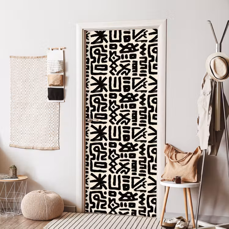Geometrisch - Figuren - Zwart deurposter klein 289 -sfeer6