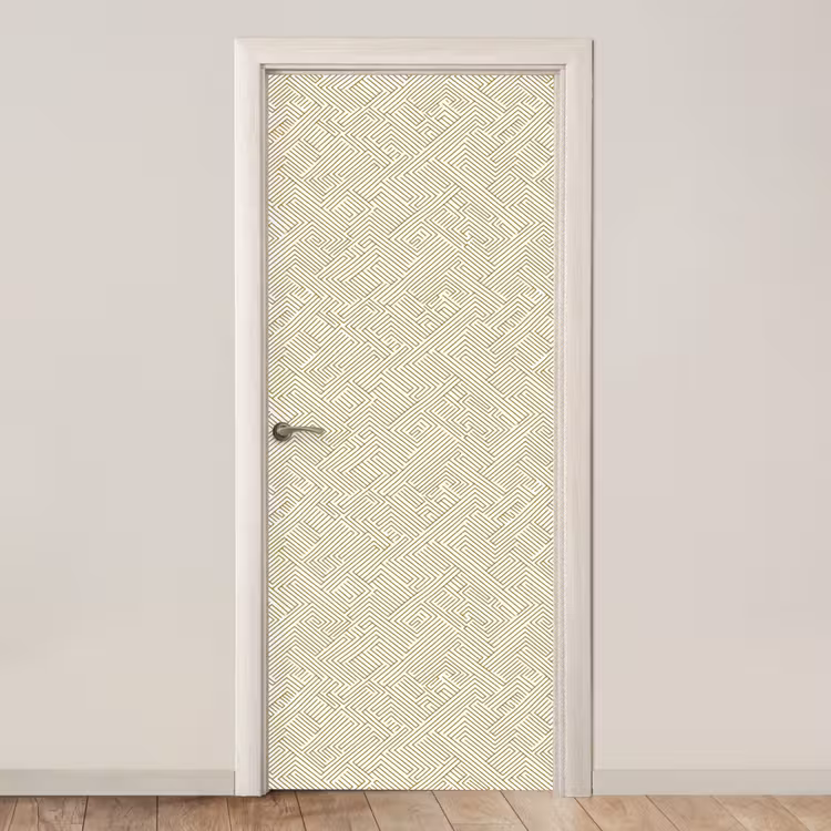 Geometrisch - Lijnen - Groen deurposter klein 289 -3d_beige
