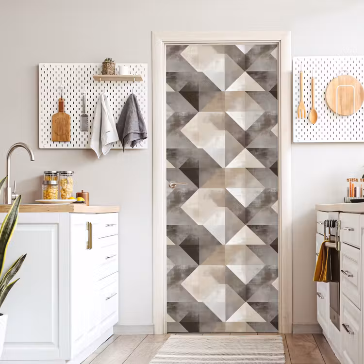 Geometrisch - Motief - Aardetinten deurposter klein 289 -sfeer5