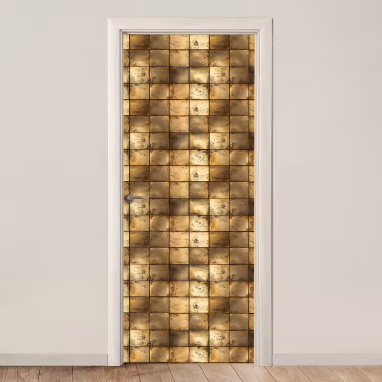 Geometrisch - Tegels - Goud deurposter klein 289 -3d_beige