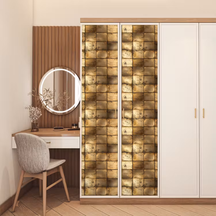 Geometrisch - Tegels - Goud deurposter klein 289 -sfeer3