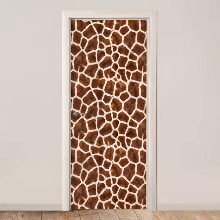 Giraf - Vacht - Klassiek - Bruin deurposter klein -3d_beige