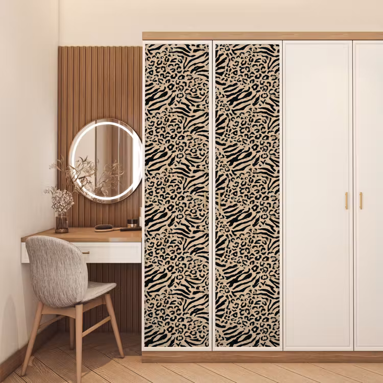 Giraf - Zebra - Motief - Bruin deurposter klein 289 -sfeer3