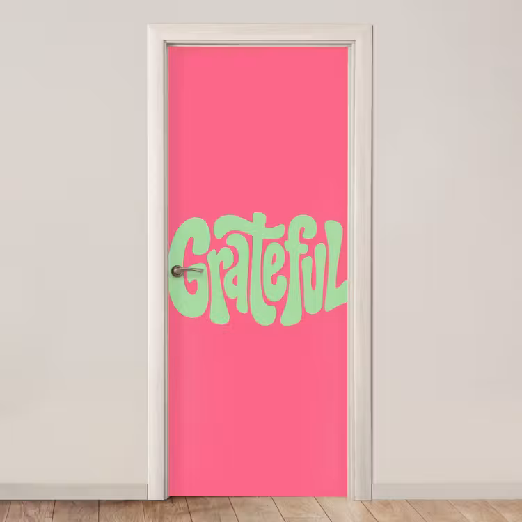 Grateful - Groen - Grafisch - Vloeiend deurposter klein -3d_beige