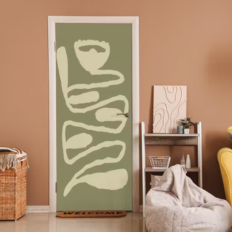 Groen - Abstracte kunst - Modern deurposter klein -sfeer1