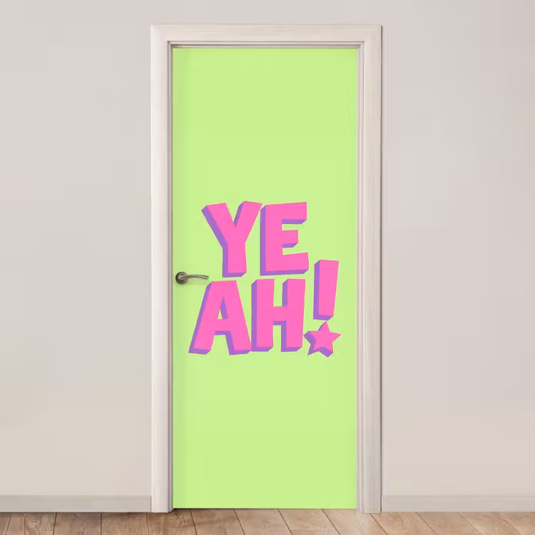 Groen - Neon - Quote deurposter klein -3d_beige