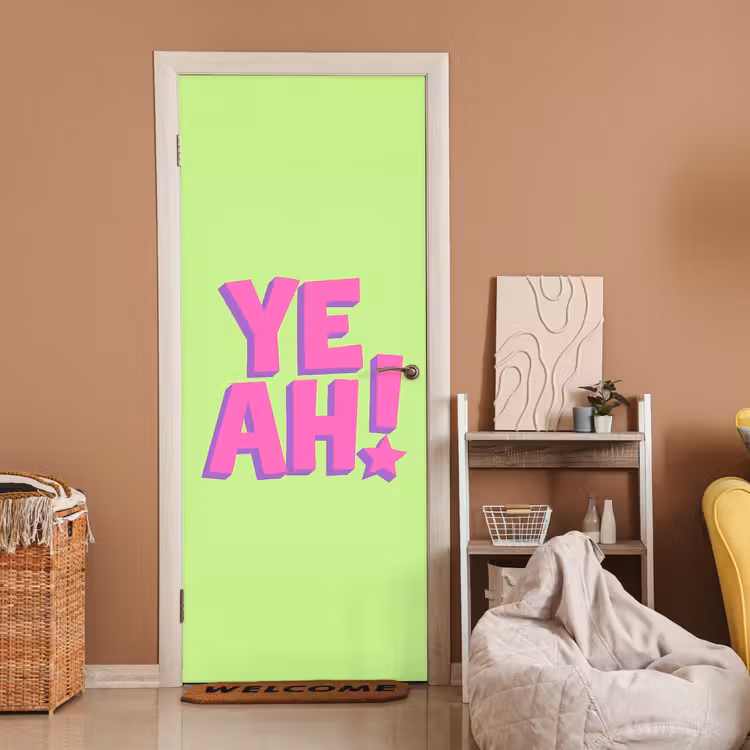 Groen - Neon - Quote deurposter klein -sfeer1