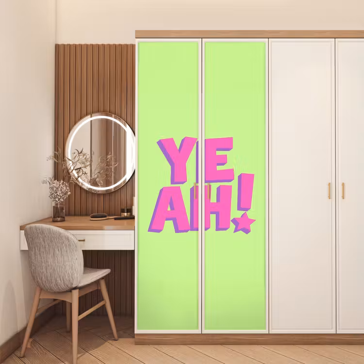 Groen - Neon - Quote deurposter klein -sfeer3