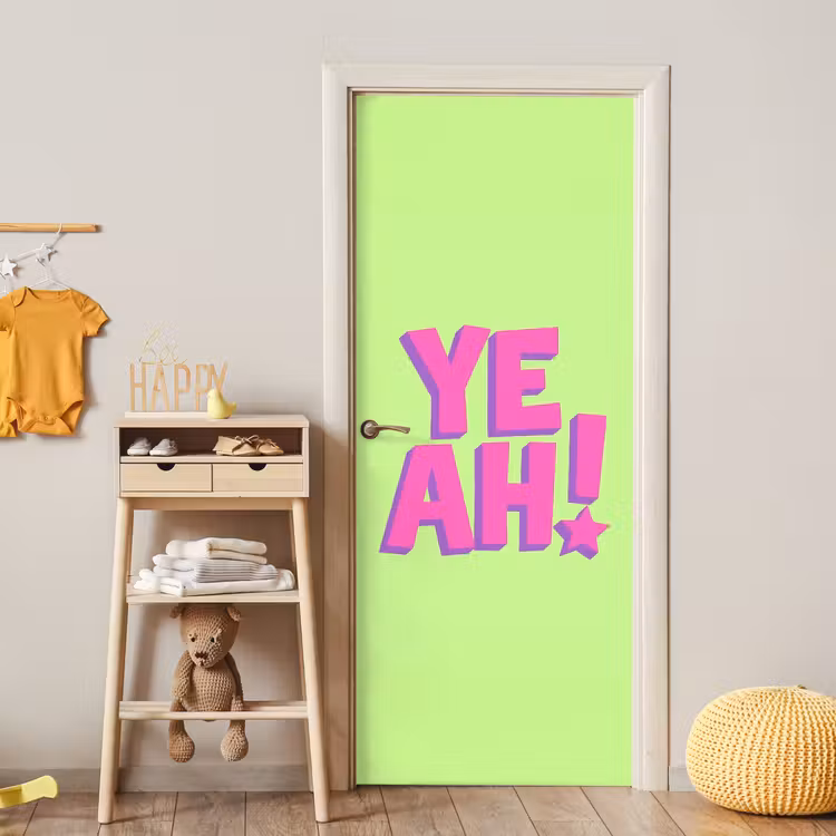 Groen - Neon - Quote deurposter klein -sfeer4