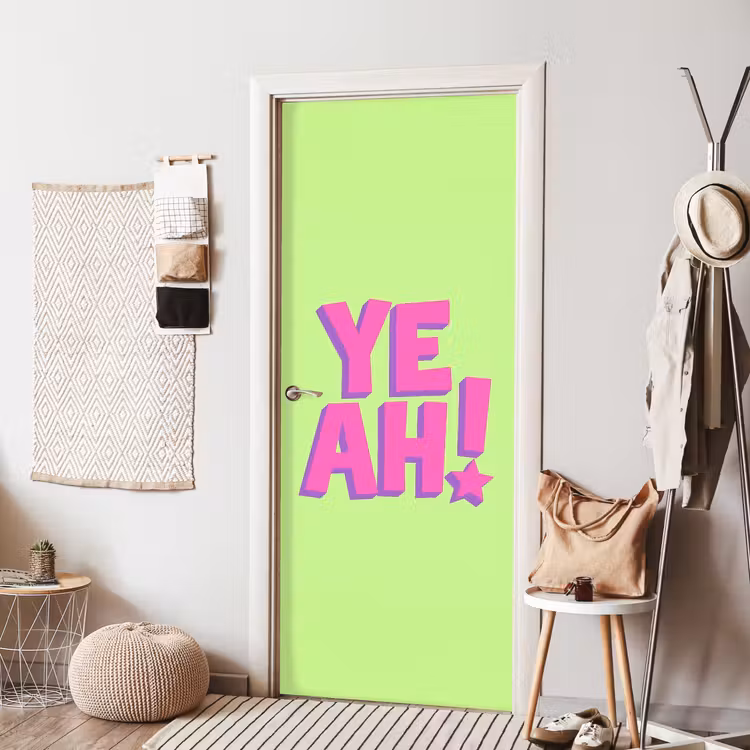 Groen - Neon - Quote deurposter klein -sfeer6