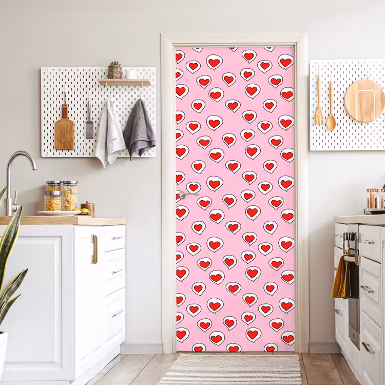 Hartjes - Patroon - Rood deurposter klein 289 -sfeer5