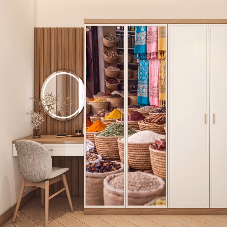 Door sticker - Herbs - Baskets - Oriental - Kruiden - Manden - Oosters deurposter klein