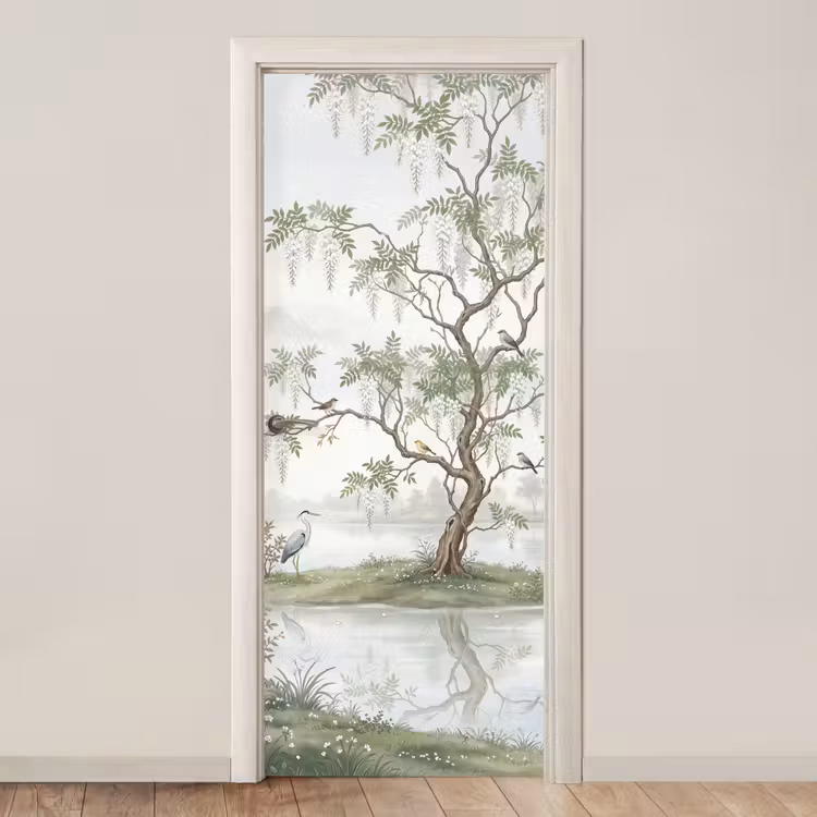 Reiger - Landschap - Groen deurposter klein -3d_beige