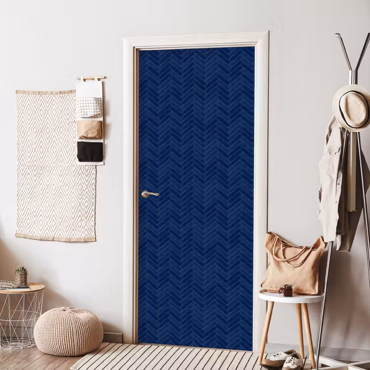 Visgraat - Wandtegel - Donkerblauw - Navy Blue deurposter klein 289 -sfeer6