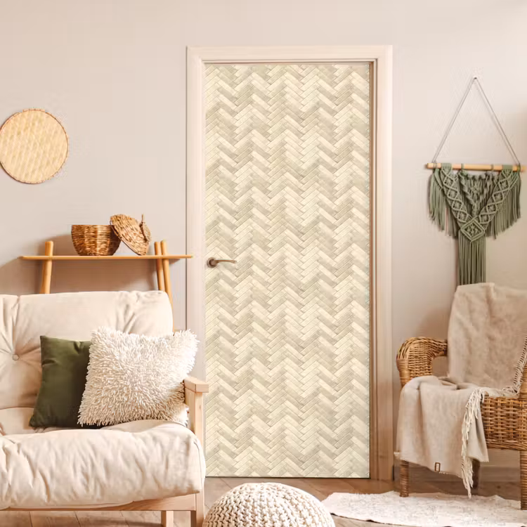 Visgraat - Wandtegel - Licht Beige deurposter klein 289 -sfeer2