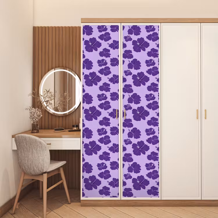 Hibiscus - Bloemen - Paars deurposter klein 289 -sfeer3