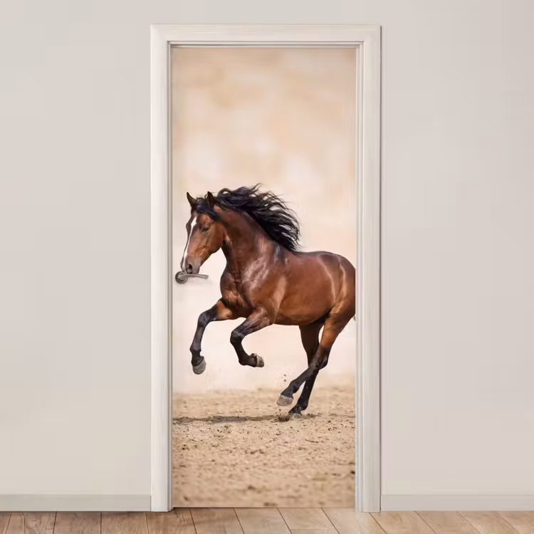 Paard - Galop - Energie deurposter klein -3d_beige