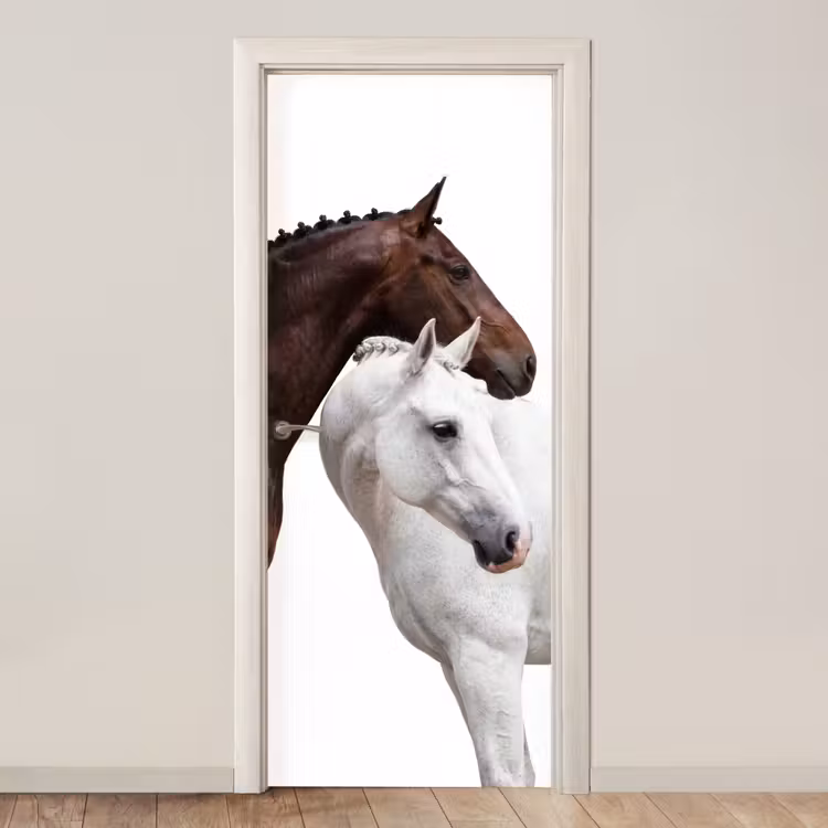 Paard - Modern - Balans deurposter klein -3d_beige