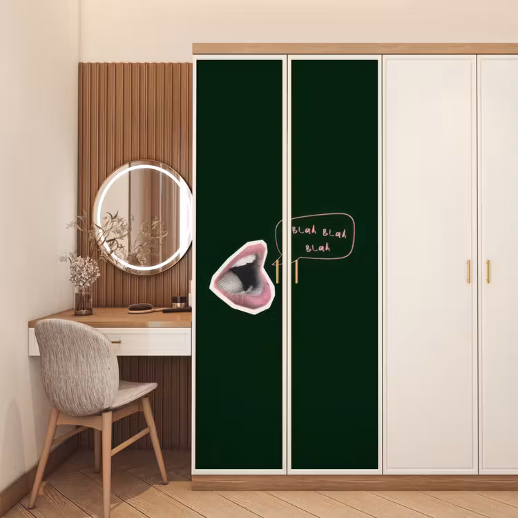 Illustratie - Mond - Donkergroen - Tekstwolkje deurposter klein -sfeer3