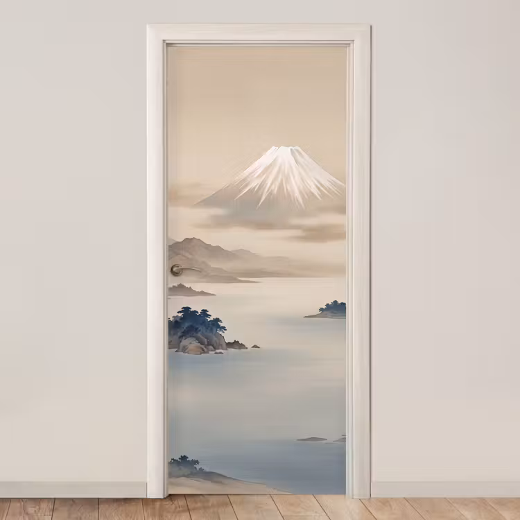 Japans - Landschap - Beige deurposter klein -3d_beige