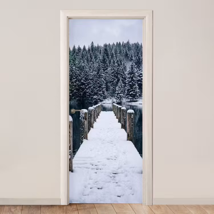 Steiger - Meer - Sneeuw - Bergen - Rustgevend deurposter klein -3d_beige