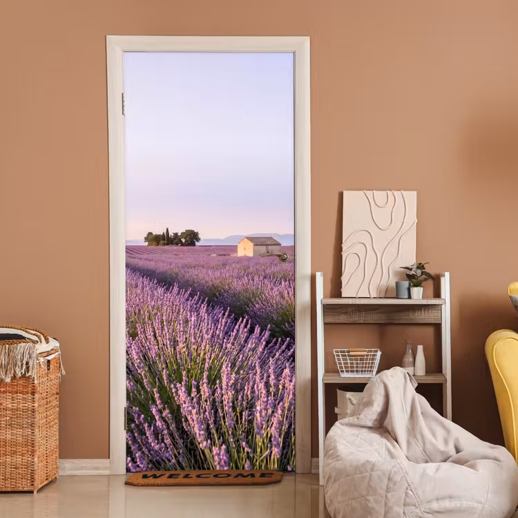 Lavendel - Landschap - Sereen - Paars deurposter klein -sfeer1