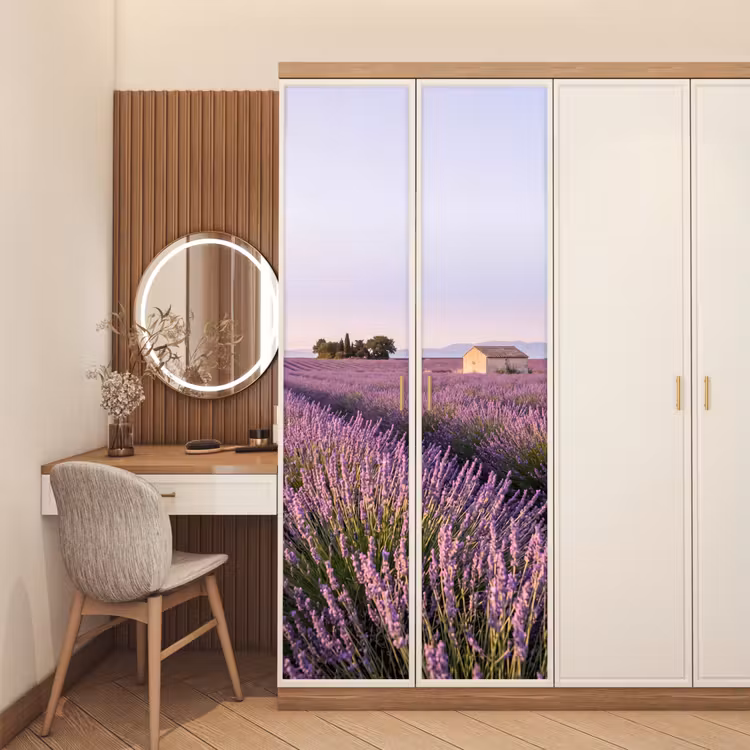 Lavendel - Landschap - Sereen - Paars deurposter klein -sfeer3