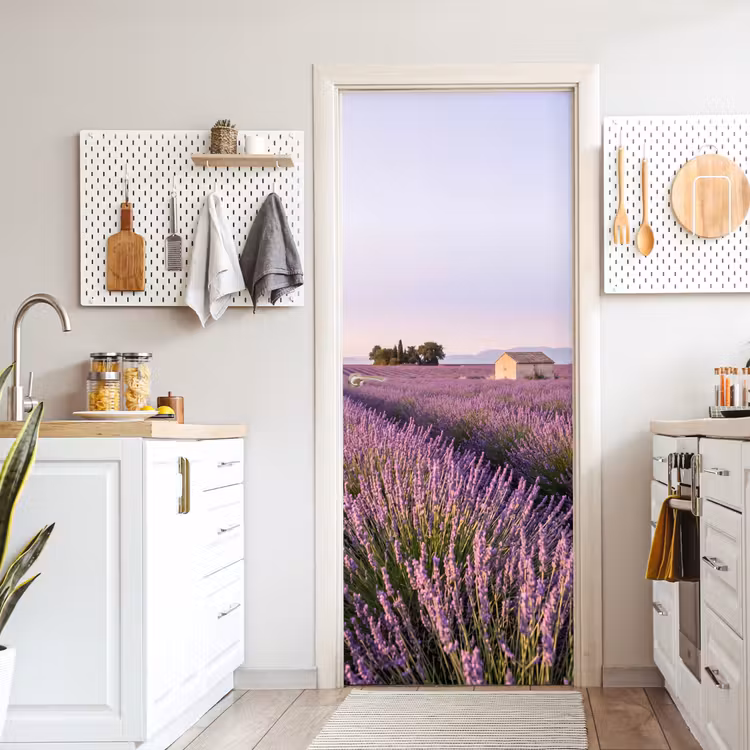 Lavendel - Landschap - Sereen - Paars deurposter klein -sfeer5