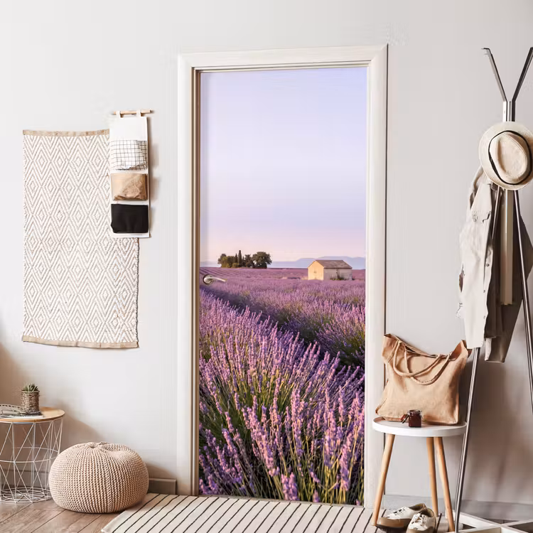 Lavendel - Landschap - Sereen - Paars deurposter klein -sfeer6