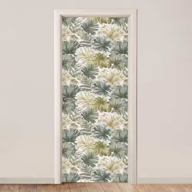 Bladeren - Botanisch - Groen deurposter klein 289 -3d_beige