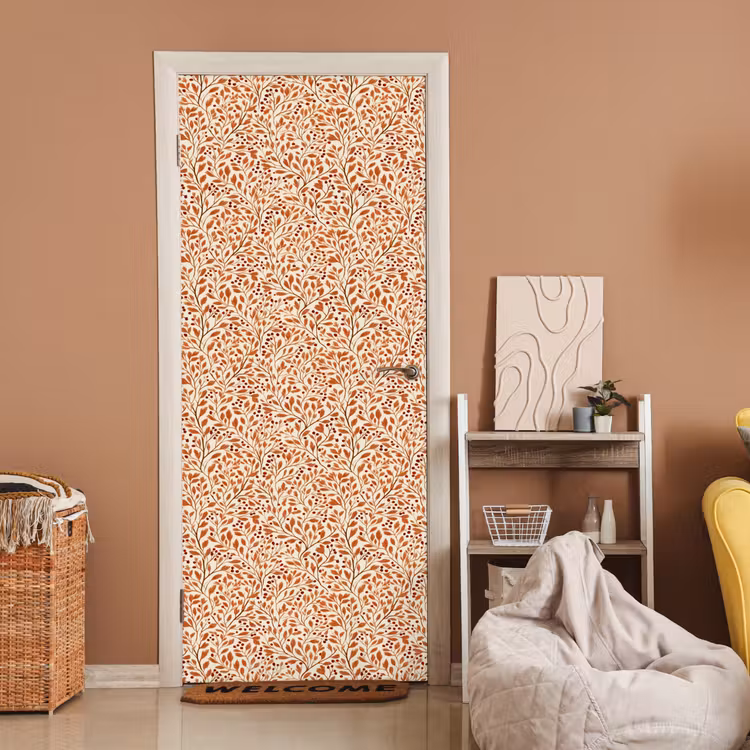 Bladeren - Botanisch  - Terracotta deurposter klein 289 -sfeer1