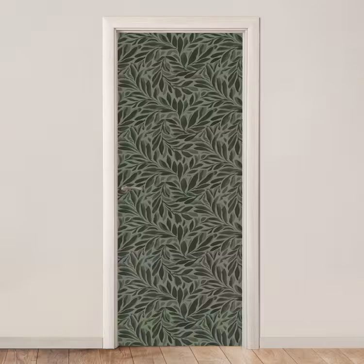 Bladeren - Organisch - Groen deurposter klein 289 -3d_beige