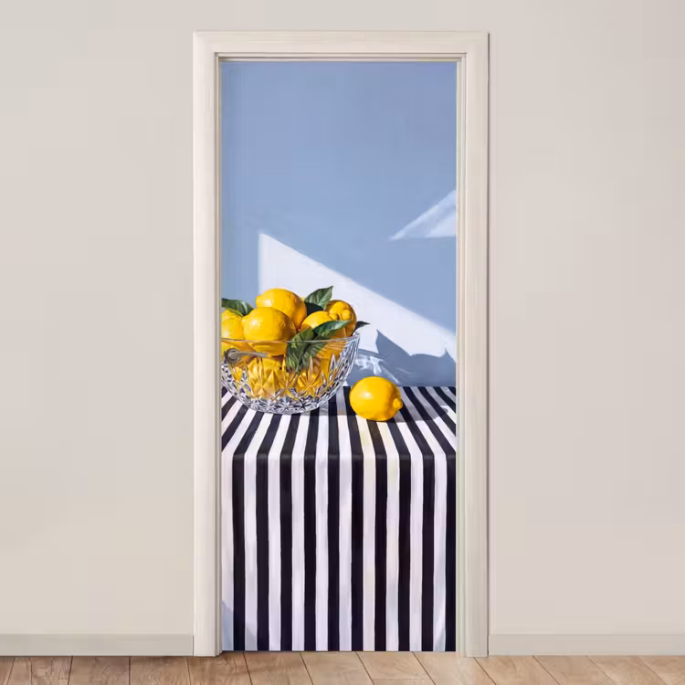 Door sticker - Lemons - Fruit - Yellow - Citroenen - Fruit - Geel deurposter klein