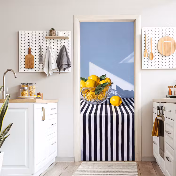 Door sticker - Lemons - Fruit - Yellow - Citroenen - Fruit - Geel deurposter klein