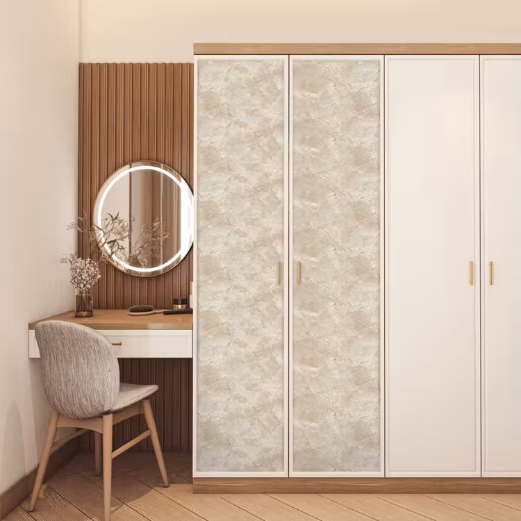 Lichtbeige - Marmer - Aders deurposter klein 289 -sfeer3