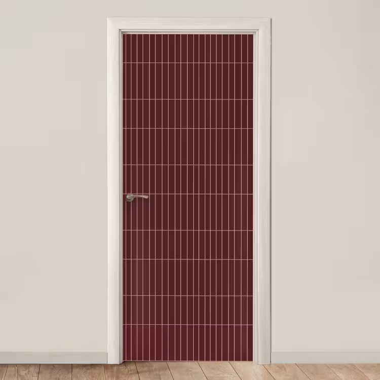 Lijnen - Patroon - Bordeaux deurposter klein 289 -3d_beige
