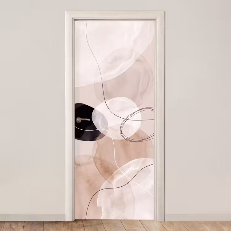 Door sticker - Lines - Wavy - Art - Lijnen - Golvend - Kunst deurposter klein