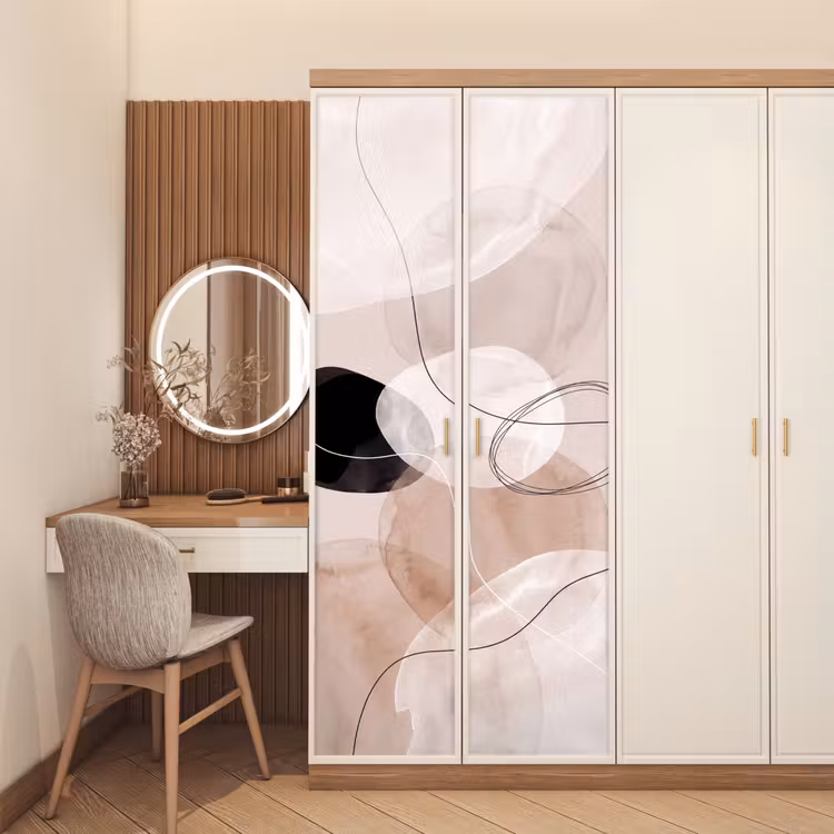 Door sticker - Lines - Wavy - Art - Lijnen - Golvend - Kunst deurposter klein