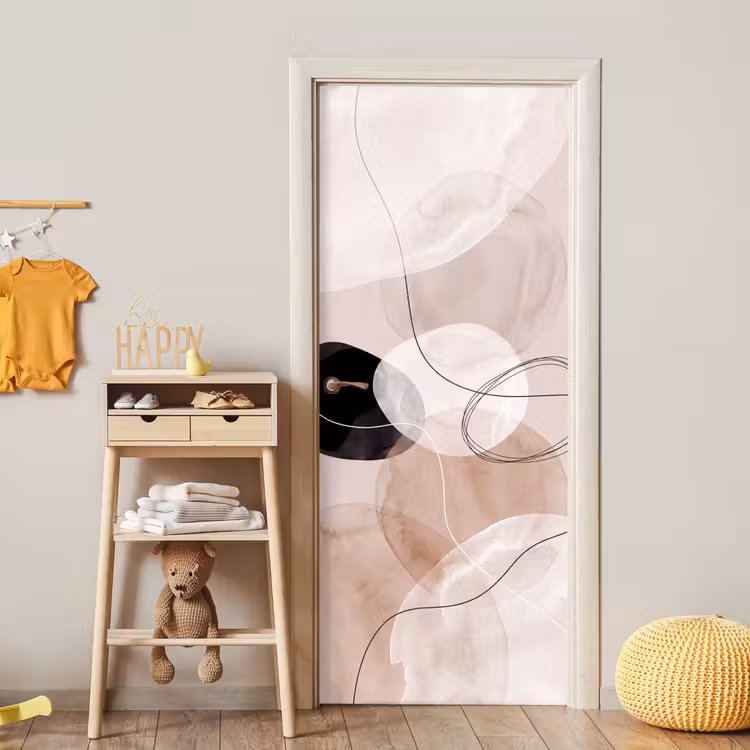 Door sticker - Lines - Wavy - Art - Lijnen - Golvend - Kunst deurposter klein