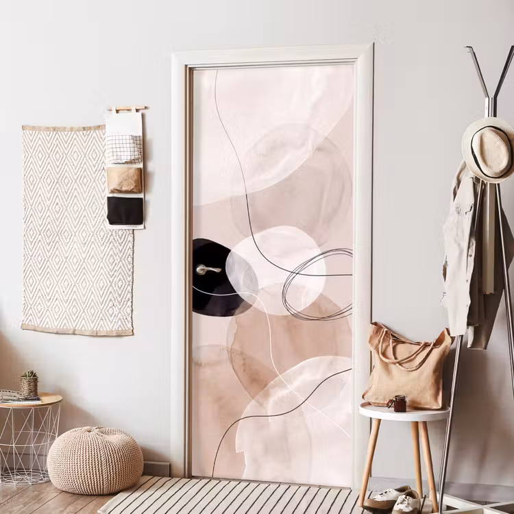 Door sticker - Lines - Wavy - Art - Lijnen - Golvend - Kunst deurposter klein